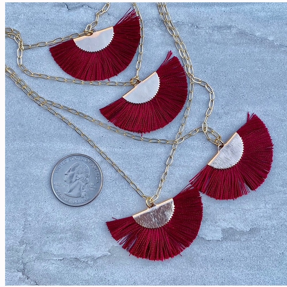Ruby Fan Necklaces
